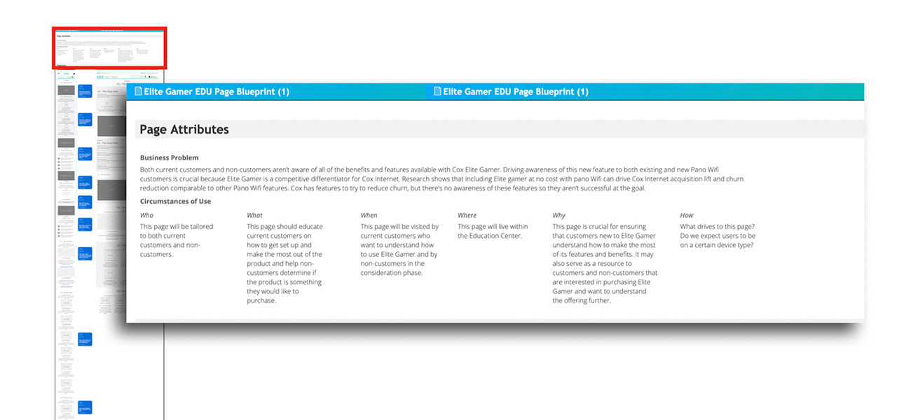 view of a page blueprint document